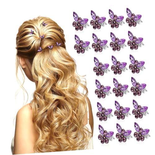 LOLIPPYY 30 Stück Kleine Schmetterling Haarspangen mit Funkelnden Strasssteinen Niedliche Mini Butterfly Hair Clips für Damen und Mädchen Vielseitige Haarschmuck Accessoires für Alltag und von LOLIPPYY