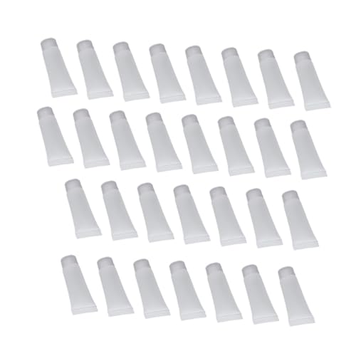 LOLIPPYY 30 Teiliges Kosmetik Quetschflaschen Frosted Weiße Reisebehälter Auslaufsichere Makeup Lotion Spender Langlebige Leichte Leerflaschen für Waschgel und Handcreme Praktisch und von LOLIPPYY