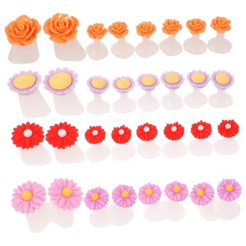 LOLIPPYY 32 Stck Teiliges Silikon Zehentrenner mit Blumenmotiven Wiederverwendbare Pediküre Zehenspreizer in Verschiedenen Farben Rutschfest und Komfortabel für Damen und Mädchen zur von LOLIPPYY