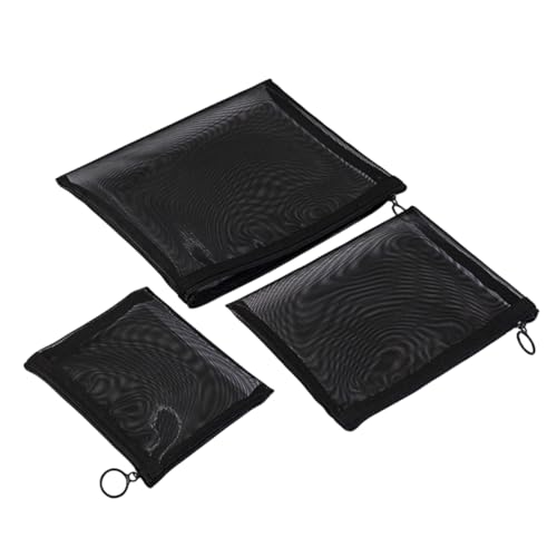 LOLIPPYY 3Stücke Kosmetiktaschen aus Netzstoff Verschiedene Leicht und Kompakt für Reisen Aufbewahrung von Make Up und Toilettenartikeln für Damen und Mädchen von LOLIPPYY