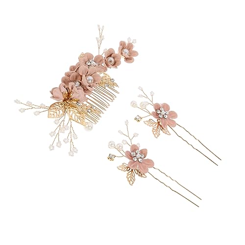 LOLIPPYY 3stücke Teiliges Braut-haaraccessoire Stilvolle Hochzeits-haarpin Für Frauen Charmante Haarnadeln Für Besondere Anlässe Und Fotografie Vintage Haarschmuck in Rosa von LOLIPPYY