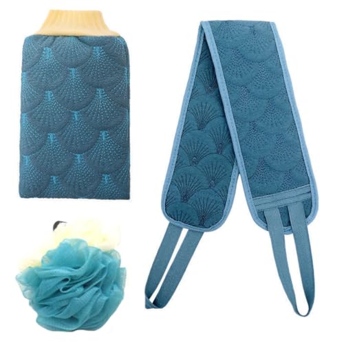 LOLIPPYY 3stücke Badegurt-handtuch Mit Rückenschrubber Und Peeling-funktion Langlebiges Material Für Tägliche Hautreinigung Leicht Zu Reinigen Verstauen Duschball Effektive Körperpeeling von LOLIPPYY