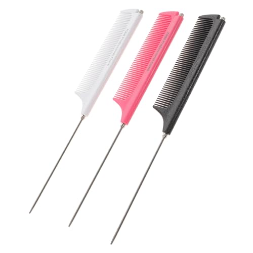 LOLIPPYY 3stücke Elastische Spitzen-schwanzkämme Für -studio Haarkamm Mit Verstellbarem Stahlgriff Für Erwachsene Und Junge Mädchen von LOLIPPYY