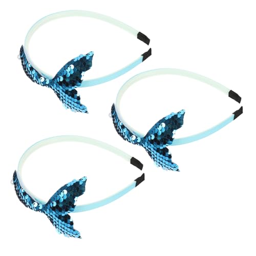 LOLIPPYY 3stücke Fisch-stirnband Für Mädchen Mit Meerjungfrauen-motiv Haarschmuck Für Junge Mädchen Pailletten-stirnbänder Stirnband Für Haar-dekoration Für von LOLIPPYY