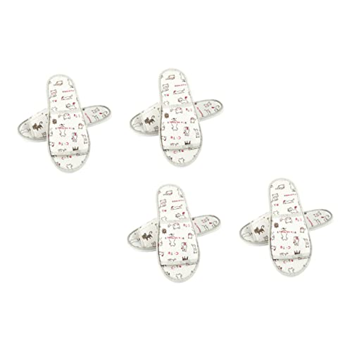 LOLIPPYY 4 Paare Einweg hausschuhe Damen Herren mit Rutschfester Dicker Sohle und Geschlossener Zehenpartie Cartoon Tiermotiv Hygienisch für Hotel Spa Reise und Zuhause Geeignet von LOLIPPYY