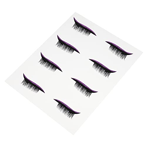 LOLIPPYY 4 Paare Gefälschte Wimpern auf Eyeliner selbstklebend Lidband Wispy Wimpern völlig eye make-up augenmakeup Wimpern Aufkleber Eyeliner wasserfest, wischfest Plastik Violett von LOLIPPYY