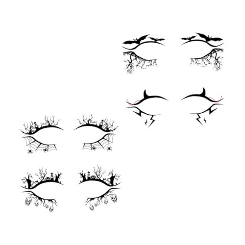 LOLIPPYY 4 Paare Halloween Eyeliner Aufkleber Bat Spider Augen Make Up Sticker Leicht Tragbar Party Dekorations Patches Für Karneval Kostüm Cosplay Alle Augenformen von LOLIPPYY