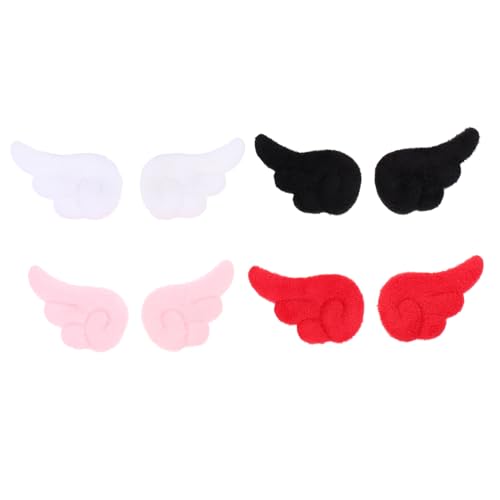 LOLIPPYY 4 Paare Plüsch Engelsflügel Haarspangen für Mädchen Bunte Haarklammern Niedliche Haarschmuck Vielseitige Haaraccessoires für Party und Alltag von LOLIPPYY