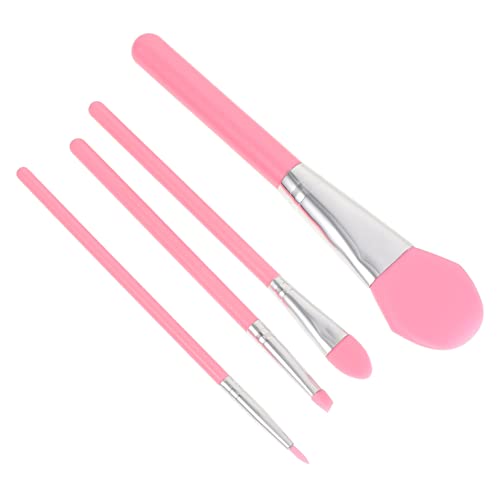 LOLIPPYY 4 STÜCKE Teiliges Silikon Make Up Pinselset für Gesichtsmaske und Foundation Kosmetikwerkzeuge für Augenbrauen Lidschatten und Lippen für Salon und Zuhause von LOLIPPYY