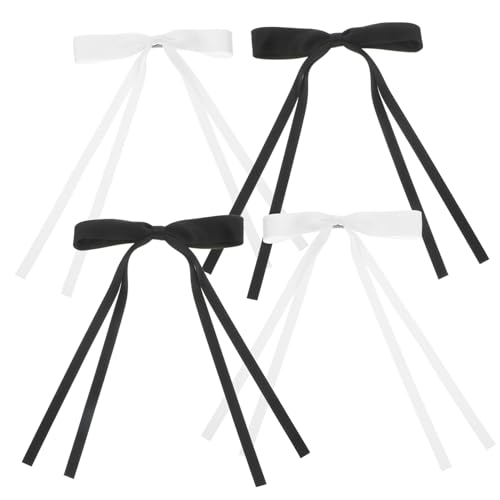 LOLIPPYY 4 Stück Damen Haarschleifen Clips Doppellagige Spitzen Schleifen Haarspangen Metallclip Leicht für Hochzeit Geburtstag Party Teen Mädchen Zubehör in Weiß und Schwarz LOLIPPYY 4 Stück Damen Haarschleifen Clips Doppellagige Spitzen Schleifen Haarspangen Metallclip Leicht für Hochzeit Geburtstag Party Teen Mädchen Zubehör in Weiß und Schwarz von LOLIPPYY