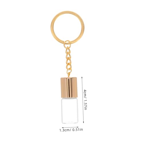 LOLIPPYY 4 Stück Flasche Schlüsselanhänger Hängeanhänger für Glasflaschen Mini -Glasflaschenschlüsselringe kleiner Glasflaschenanhänger Mini-Glasflaschen Zinklegierung Transparent von LOLIPPYY
