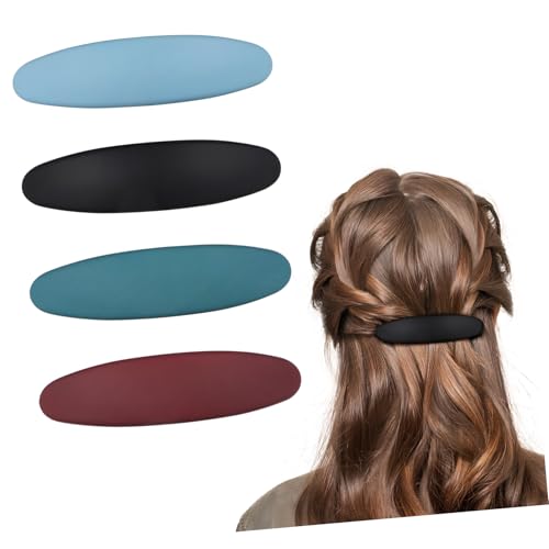 LOLIPPYY 4 Stück Französische Haarklammern für Damen Ergonomische Flache Haarspangen mit Sicherem Griff Geeignet für Dickes und Dünnes Haar Vielseitige Farbauswahl für Stylische Frisuren von LOLIPPYY