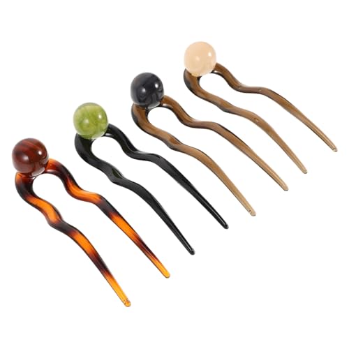 LOLIPPYY 4 Stück Haarnadel Haarspangen Für Mädchen Eleganter Haarstab Dekorative Haargabes Minimalistische Haarstäbchen Haarschmuck Selber Machen Elegant Chignon Bun Chignon Pin Acryl von LOLIPPYY