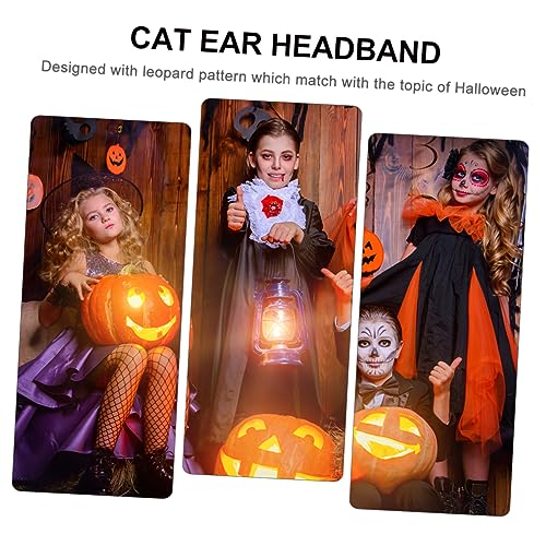 LOLIPPYY 4 Stück Leopardenmuster Haarband Katzenohren Stirnband Party Haarreif Kostüm Frauen Karneval Halloween Zubehör von LOLIPPYY