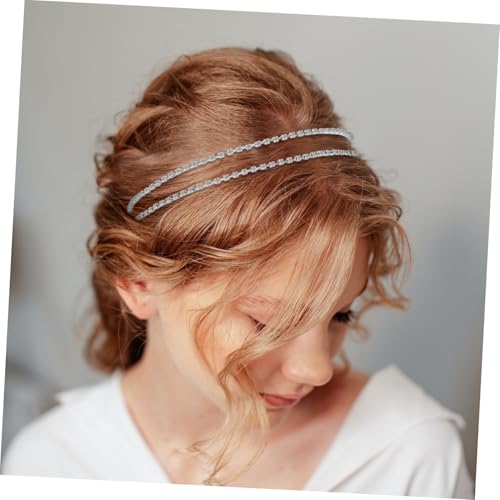 LOLIPPYY 4 Stück Rhinestone Haarschmuck Dünne Glitzer Haarreifen Braut Schmuck Metall Stirnband Elegant für Hochzeit Damen Vielseitig Bequem von LOLIPPYY