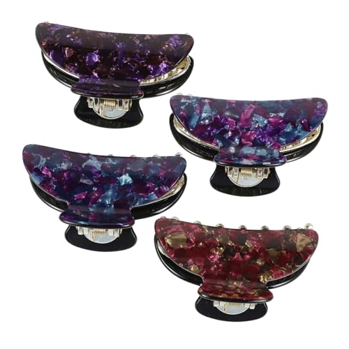 LOLIPPYY 4 Stück Teiliges Acryl Haarklammer Große Haarspange für Damen Mädchen Bunte Mixfarben Glatte Haarschonende Haarklammern für Dusche Alltag und Styling von LOLIPPYY