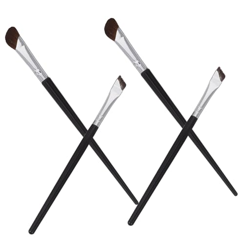 LOLIPPYY 4 Stück Teiliges Augen Make Up Pinsel Schräger Eyeliner und Augenbrauenpinsel Feine Spitzen für Präzise Sanftes Material Vielseitig Verwendbar für Eyeliner Augenbrauen und von LOLIPPYY