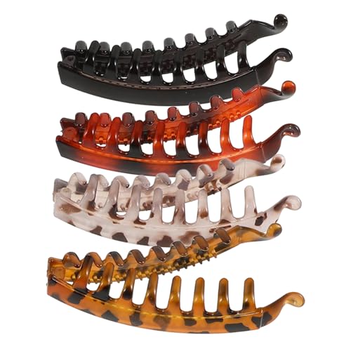 LOLIPPYY 4 Stück Teiliges Banana Hair Clip für Damen Großer Haarclip für Voluminösen Natürlichen Ponytail Rutschfeste Haarklammer mit Starkem Vielseitig für Dickes und Dünnes Haar von LOLIPPYY