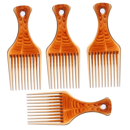 LOLIPPYY 4 Stück Teiliges Breiter Kunststoff haarkämme für Lockiges und Afro haar Sanft zur Kopfhaut Frizz Langlebig Ergonomischer Griff Geeignet für Männer und Frauen von LOLIPPYY