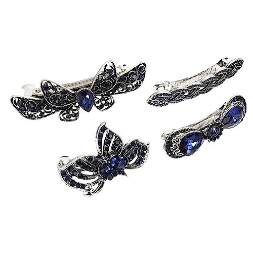 LOLIPPYY 4 Stück Teiliges Damen Haarschmuck aus Langlebiger Legierung mit Funkelnden Strass und Designs Leichte Stabile Haarspangen für Party Alltag und Festliche Anlässe von LOLIPPYY
