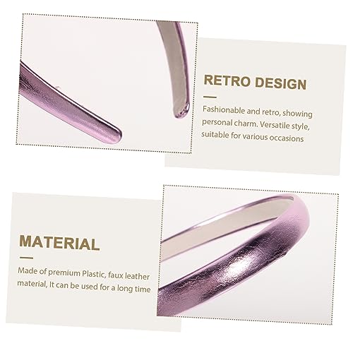 LOLIPPYY 4 Stück Teiliges Damen Stirnbänder aus Buntem Glänzendem Kunstleder Modisch Retro Leicht und Vielseitig Passende Haaraccessoires für Teens und Frauen für Alltag und Party von LOLIPPYY