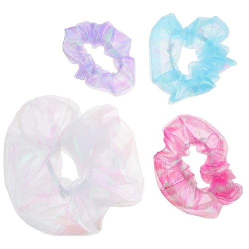 LOLIPPYY 4 Stück Teiliges Elastische Organza Haargummis in Große Scrunchies für Frauen Vielseitiger Ponytail Halter für Lange und Kurze Haare Haaraccessoires für Alltag und Party von LOLIPPYY