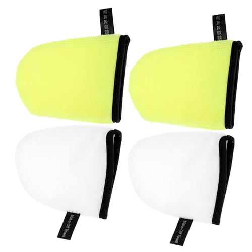 LOLIPPYY 4 Stück Teiliges Gesicht Reinigungshandschuhe aus Weichem Material Porentief zur Haut Waschbar und Wiederverwendbar Geeignet für Damen zur Make Up Entfernung und Zufällige Farbe von LOLIPPYY