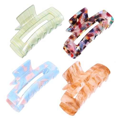 LOLIPPYY 4 Stück Teiliges Große Acryl Haarspangen Damen Haarklammern mit Starkem Griff Langlebige Haarklammern für Dickes und Dünnes Haar Vielseitig für Beauty Kochen und Alltag Geeignet von LOLIPPYY