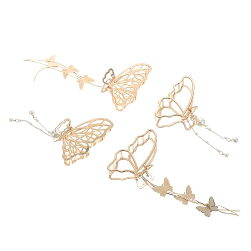 LOLIPPYY 4 Stück Teiliges Haarklammern mit Quasten Krallenclips aus Robustem für Frauen Stilvolle Haarschmuck Accessoires für Partys Alltag und Vielseitige Frisuren von LOLIPPYY