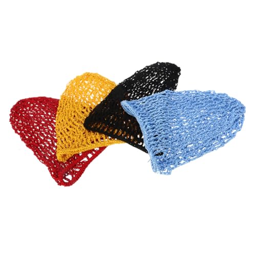 LOLIPPYY 4 Stück Teiliges Haarnetz Damen Häkel Deckel aus Rayon Atmungsaktives Langlebiges Haarnetz für Baden und Schlafen Verstellbar Geeignet für Frauen und Mädchen Aller Altersgruppen von LOLIPPYY