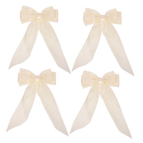 LOLIPPYY 4 Stück Teiliges Haarschleifen mit Frühlingsclip Weiche Stoff Haarspangen in Elegantem Schleifendesign Süße Accessoires für Frauen und Mädchen für Partys Geburtstage und Outdoor von LOLIPPYY
