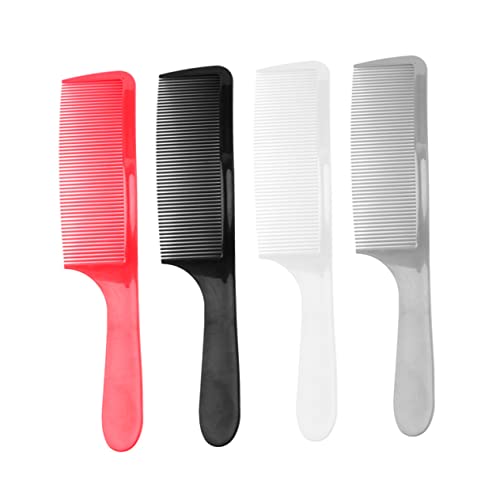 LOLIPPYY 4 Stück Teiliges Herren Haarschneidekamm mit Rundgriff Professionelle Frisierkämme Rot für Friseursalons und Persönlichen Gebrauch von LOLIPPYY