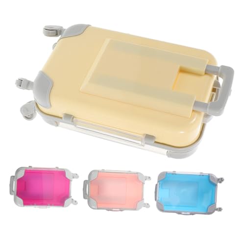 LOLIPPYY 4 Stück Teiliges Mini Reise Kosmetikset Klare Kunststoff Eyelash Cases mit Trolley Design Kleine Make Up Aufbewahrungsboxen Transparent Handliches Lash Organizer für Damen von LOLIPPYY