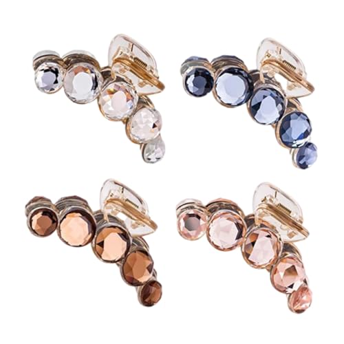LOLIPPYY 4 Stück Teiliges Modische Haarklammern für Damen Kreative Kristall haarspangen in Weiß Schwarz Champagner und Roségold Schonend und Vielseitig für Festliche und Alltagsfrisuren von LOLIPPYY