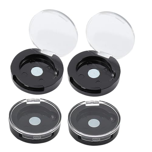 LOLIPPYY 4 Stück Teiliges Nachfüllbare Lidschattenboxen Einzelfach Magnetisch Kleine Make up Aufbewahrungspaletten für DIY Lidschatten Blush Kosmetik Organizer Schwarz von LOLIPPYY
