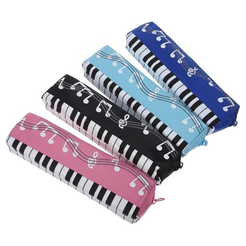 LOLIPPYY 4 Stück Teiliges Pencil Case für Mädchen mit Reißverschluss Robuste Oxford Material Stifttasche Geräumiges Federmäppchen in Schwarz Blau Hellblau Rosa Leicht und Tragbar für Schule von LOLIPPYY