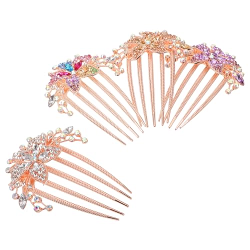 LOLIPPYY 4stücke Seitlicher Haarkamm Mit Blumenmuster Metallspitze Kamm Für Haarstyling Hochzeitsfrisurkamm Retro-haarnadel Vintage-kopfschmuck Für Damen Und Mädchen von LOLIPPYY