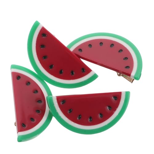 LOLIPPYY 4 Stück Wassermelonen Haarspangen aus Leichtem Acetat Süße Bunte Frucht Haarklammern mit Cartoon Robuste Frühling Clips für Mädchen und Damen für Sommer und Party von LOLIPPYY