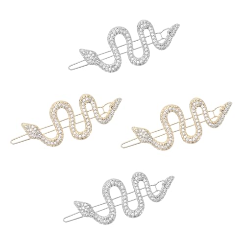 LOLIPPYY 4 Stück Schlangenförmige Haarspangen aus Legierung für Strass Haar Clips für Mädchen Leichte und Tragbare Kopfschmuck Accessoires von LOLIPPYY