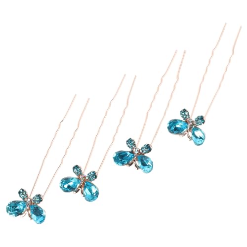 LOLIPPYY 4stücke Teiliges U-förmiger Haarschmuck Mit Strass-schmetterlingen Elegante Haarnadeln Für Hochzeiten Brautjungfern Und Partys Zarte Haaraccessoires Für Damen Und Mädchen von LOLIPPYY