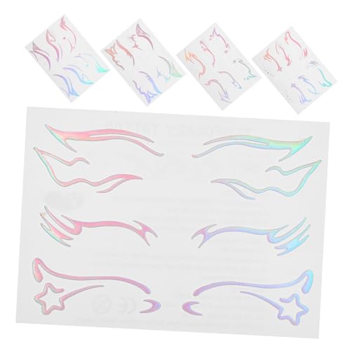 LOLIPPYY 5 Blätter Holographischer Eyeliner -aufkleber Temporärer Lidschattenaufkleber Temporärer Augenlid -klebebandflügel -make -up -aufkleber Für Karneval Rave Party von LOLIPPYY