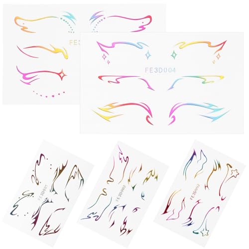 LOLIPPYY 5 Blätter Teiliges Wasserfeste Eyeliner aufkleber Lidschatten Tattoos Selbstklebend Langlebig für Präzises Theaterschminke Augen Make up Party Festival von LOLIPPYY