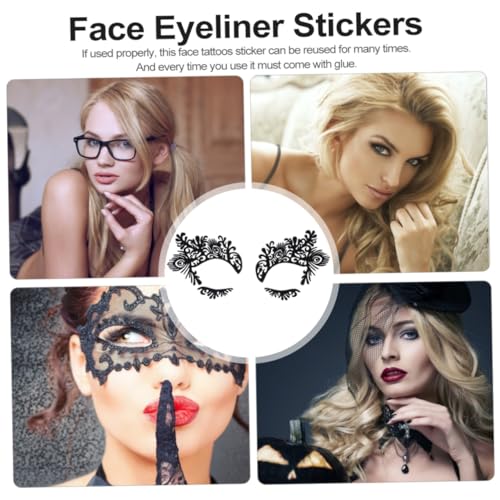 LOLIPPYY 5 Paare Spitzen Eyeliner Sticker Selbstklebend mit Hohle Spitze Muster Wiederverwendbare Augen Lace Tattoos für Make Up Cosplay Maskerade und Partys Schwarzes Design Einfach LOLIPPYY 5 Paare Spitzen Eyeliner Sticker Selbstklebend mit Hohle Spitze Muster Wiederverwendbare Augen Lace Tattoos für Make Up Cosplay Maskerade und Partys Schwarzes Design Einfach von LOLIPPYY