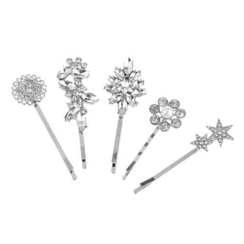 LOLIPPYY 5 Stück Damen Haarklammern Stern Blume mit Strass Haarschmuck Clips aus Haarspangen für Frauen Geschenkidee für Mutter Freundin Tochter von LOLIPPYY