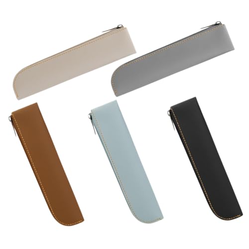 LOLIPPYY 5 Stück Federmäppchen mit großem Fassungsvermögen Federmäppchen aus PU-Leder Bleistiftbeutel süß Bleistiftorganisator Marker-Aufbewahrungsbeutel Ästhetik Stifttasche von LOLIPPYY