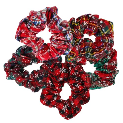 LOLIPPYY 5 Stück Haargummi Spirale Elastisch Schneeflocke Damen Weihnachtsbänder Farbig Lockig Haargummi Weich Feiertags Pferdeschwanz Mädchen Klein Groß Glitzernd Bunt von LOLIPPYY