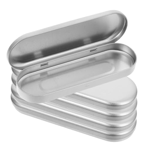LOLIPPYY 5 Stück Rechteckige Tinplate Aufbewahrungsbox Stifte Organizer Robust Wasserabweisend für Schule Büro Schüler von LOLIPPYY