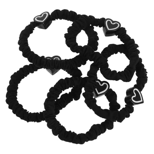 LOLIPPYY 5 Stück Teiliges Elastischer Haargummis mit Hohe Dehnbarkeit für Schonenden Flexible Damen und Mädchen Haarschmuckbänder in Schwarz Modisches Accessoire für Vielseitige Frisuren von LOLIPPYY
