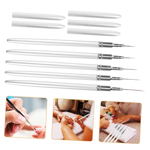 LOLIPPYY 5 Stück Teiliges Nail Art Liner Pen Feine Malpinsel in Glatte Spitzen für Präzises Nageldesign für DIY und Profi Maniküre Vielseitige Nail Drawing Brushes von LOLIPPYY