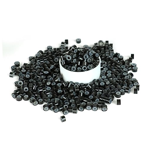 LOLIPPYY 500stücke Haarmanschetten Dreadlocks-flechtperlen Dreadlock-häkelnadel Dreadlock- Haarzopfringe Silikon-haarverlängerungsringe Verbindungsperlen Für Frauen Schwarz von LOLIPPYY